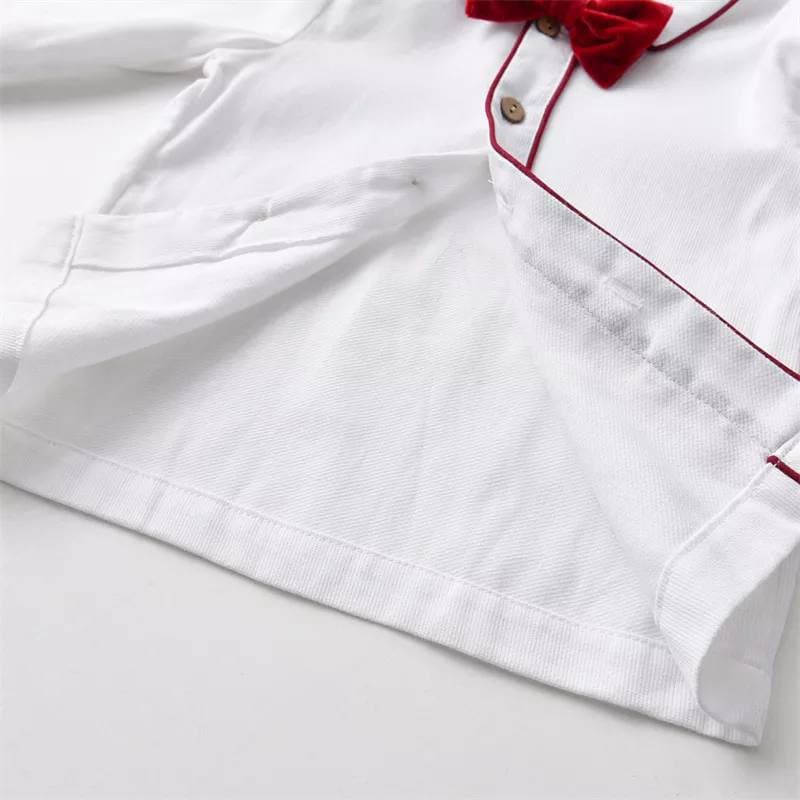 Baby Boy Christmas Outfit | Vintage Spanish Style | Red Velvet Dungarees, Blouse & Beret Hat (9 Months - 3 Years)